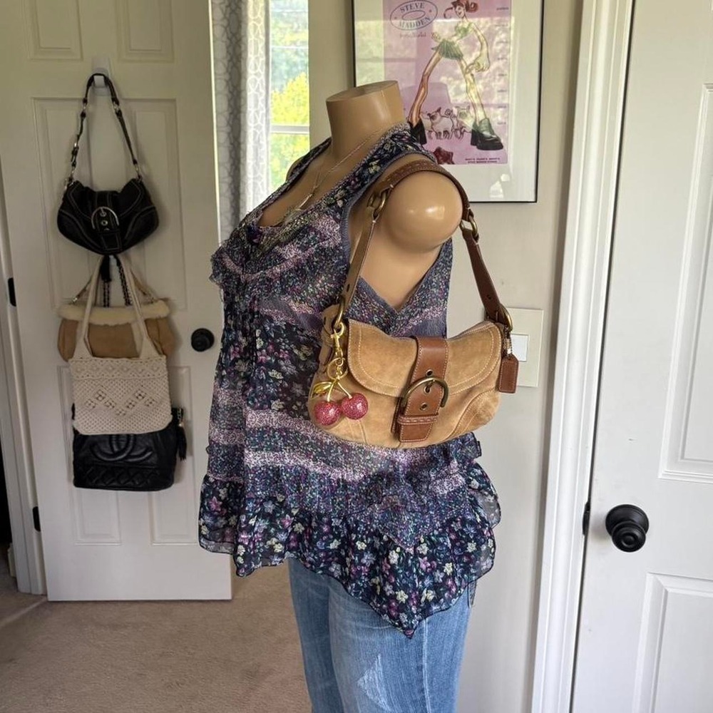 y2k 2000s fairy floral ruffle Henley tank top - Picture 4 of 7